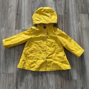 Baby GAP Canvas Jacket With Hood Button Up Toddler 4yr Duck Yellow Spring Coat